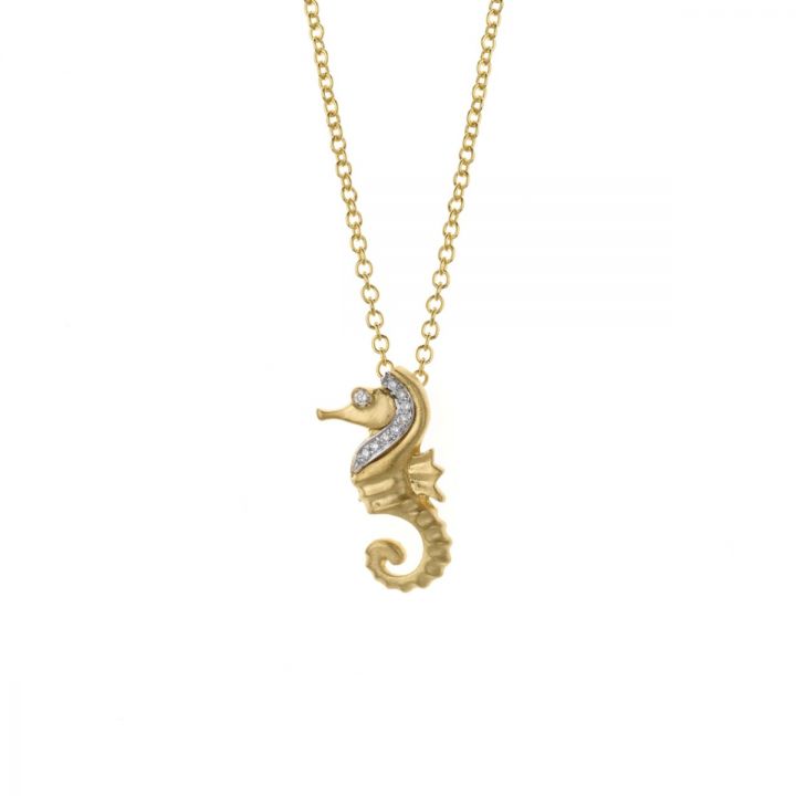 Ocean Elegance Seahorse Necklace [18K Gold]