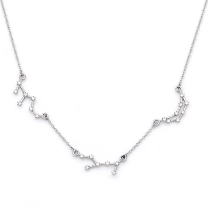 Ella Zodiac Diamond Necklace [Sterling Silver]