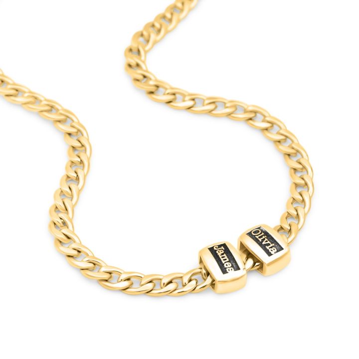 Emily Cuban Link Chain with Custom Names Gold Necklace by Talisa