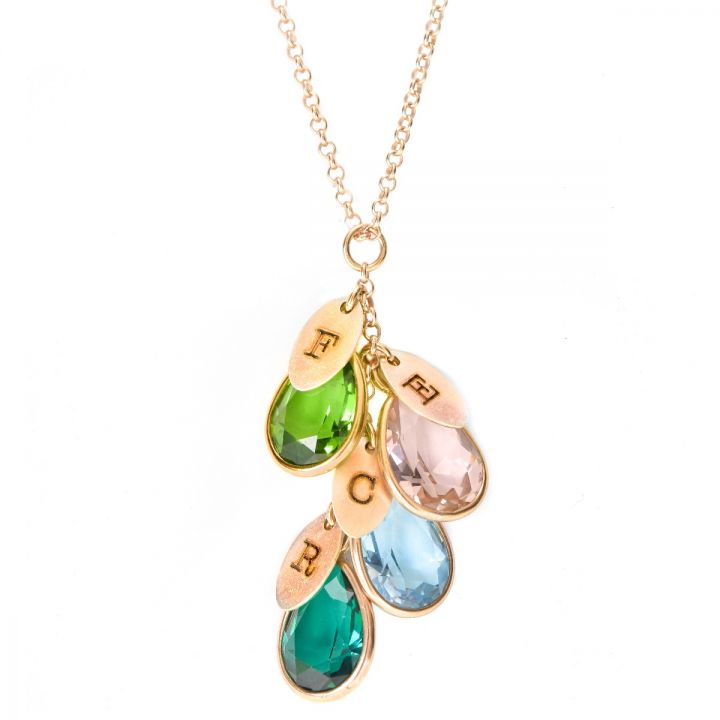 Enchanted Rain Initials Necklace [Rose Gold Plated]