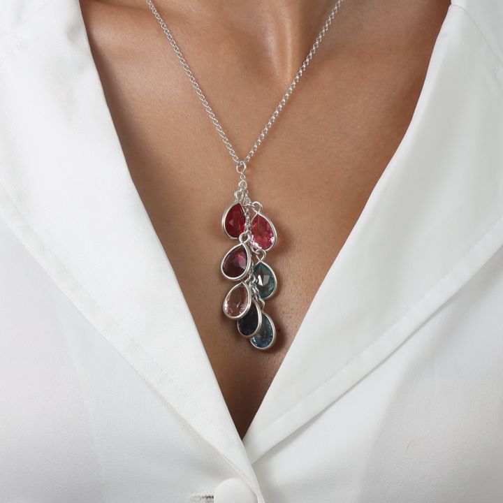 Red birthstone shop necklace