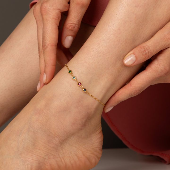 Enchanted Stars Birthstone Anklet [18K Gold Plated]