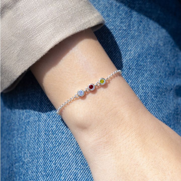 Sterling silver family birthstone bracelet new arrivals