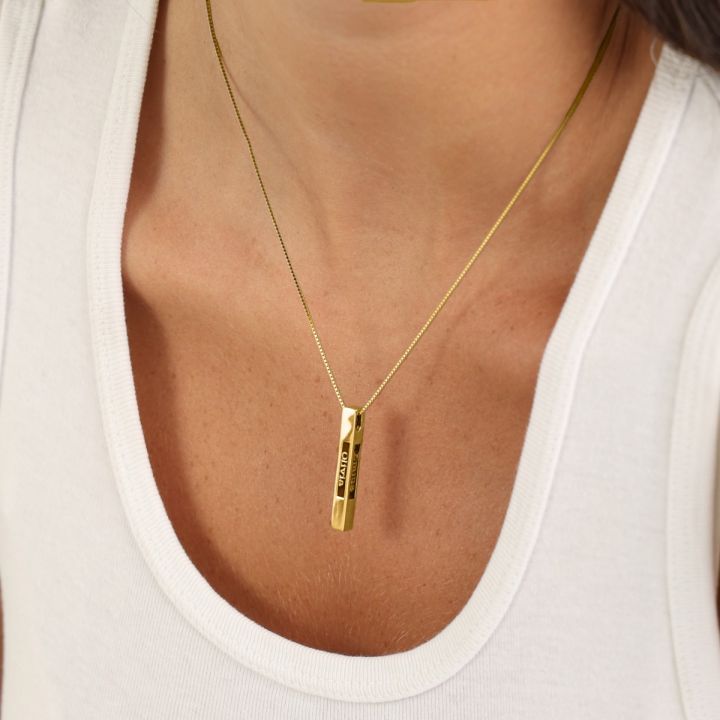 Talisa Bar Crystal Necklace [18K Gold Vermeil]