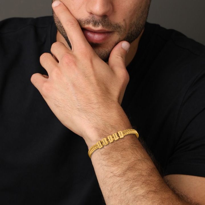 Braided Chain Bracelet Custom Bracelet for Men gold chain