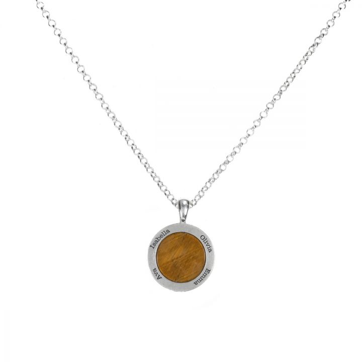 Tiger Eye Name Necklace [Sterling Silver]
