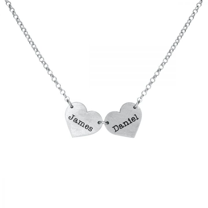 Engraved Heart Necklace With A Hand Or Footprint And Name | Beautifully  Captured Castings