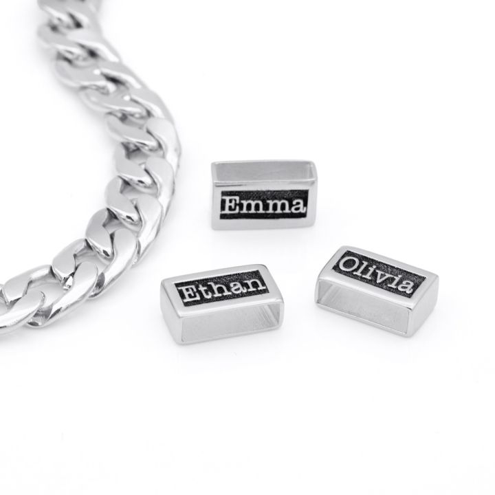 Extra Name Charm For Cuban Link Chain [Sterling Silver]