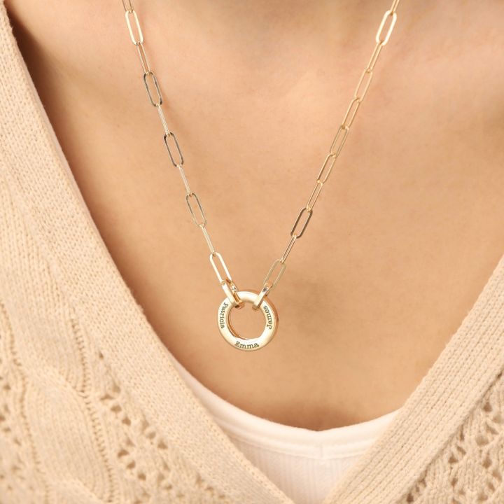 IEFRICH Interlocking Family Circle Necklace - 18