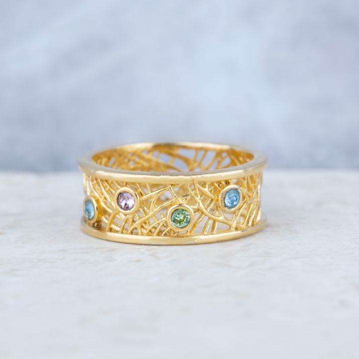 Gold Trinity Knot Birthstone Ring, From Ireland | My Irish Jeweler