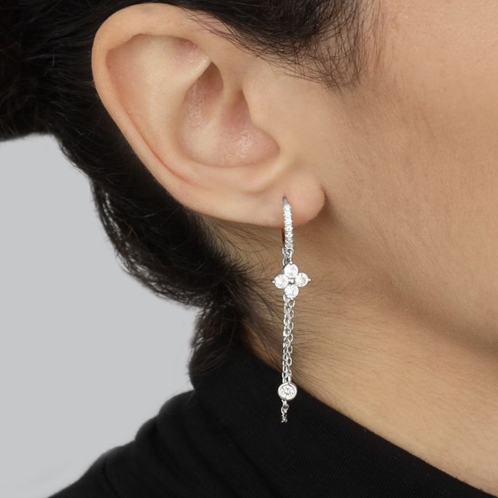 Floral Flair Dangle Earrings [Sterling Silver]