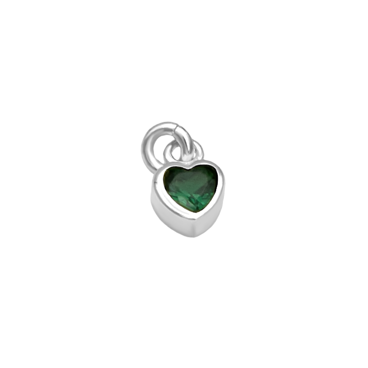 Green Heart Charm for Multi-Name Necklace [Sterling Silver]