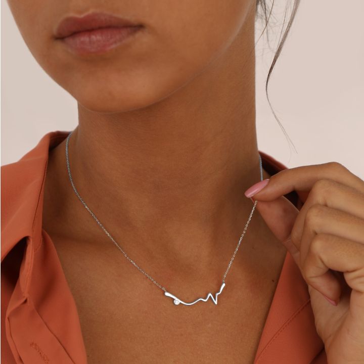Heart pulse necklace on sale