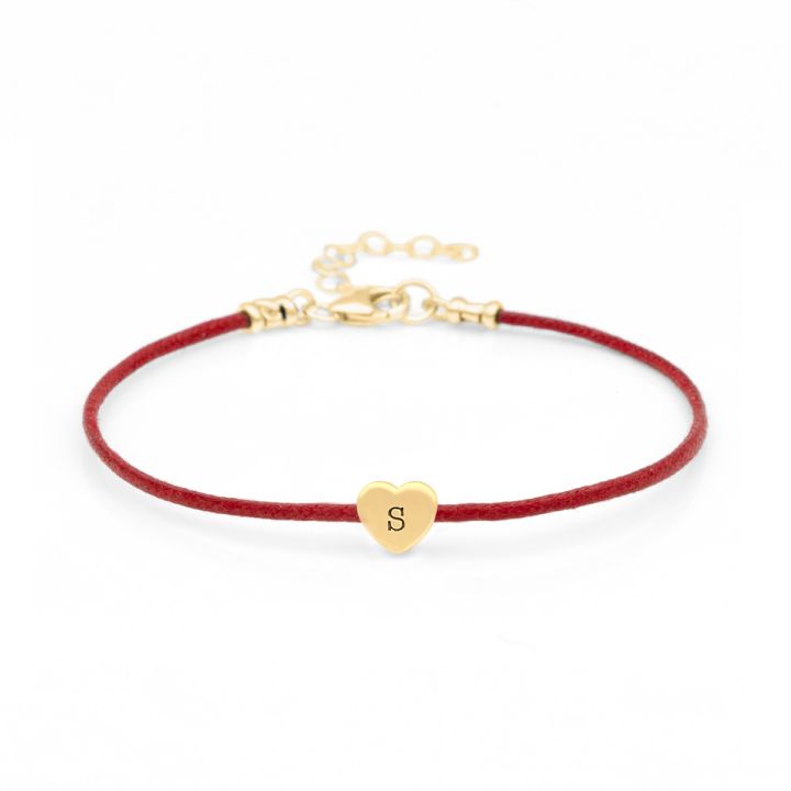 Heart Bracelet with Initial Red String Bracelet for Her Gifts for Her by Talisa