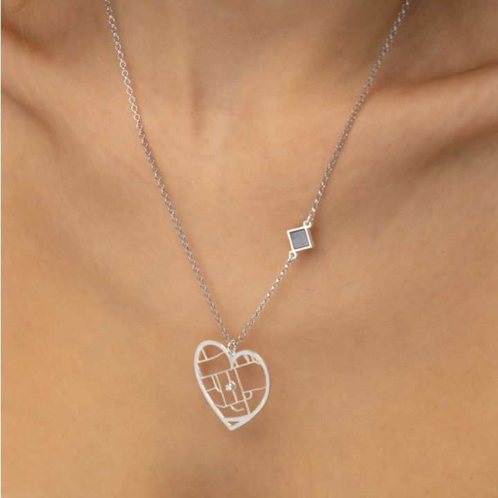 Herzensbindungen Karten Kette mit Nano Bibel [Sterlingsilber]
