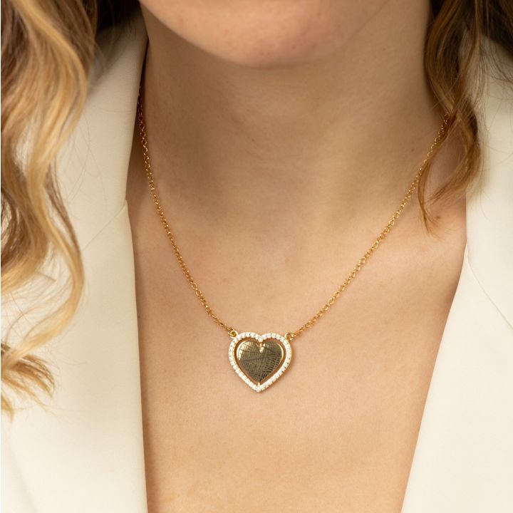 Dazzling Love Map Necklace [18K Gold Plated]