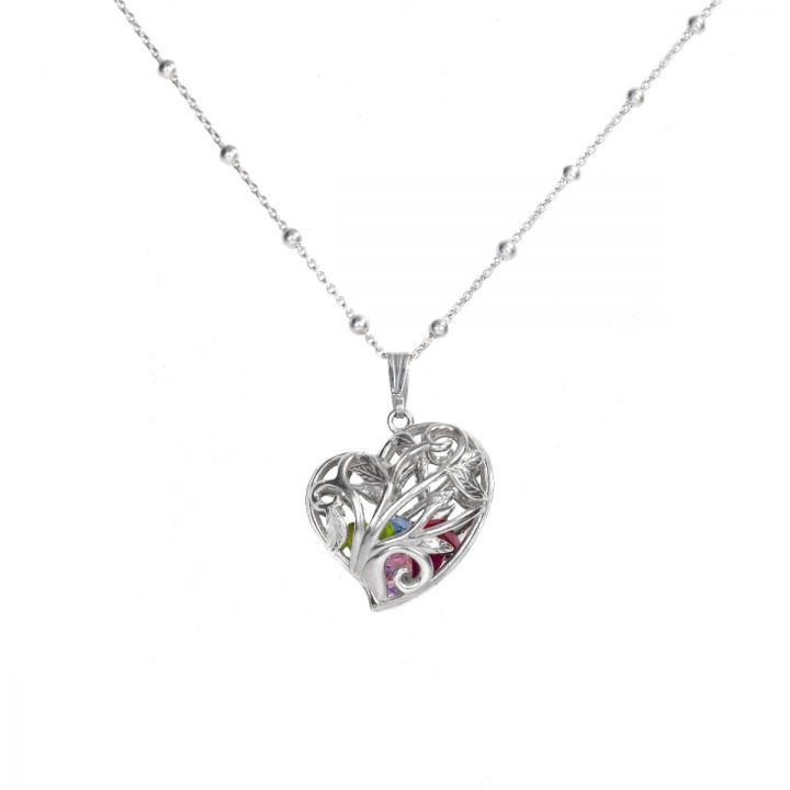 Tree of Love Birthstone Necklace [Sterling Silver]