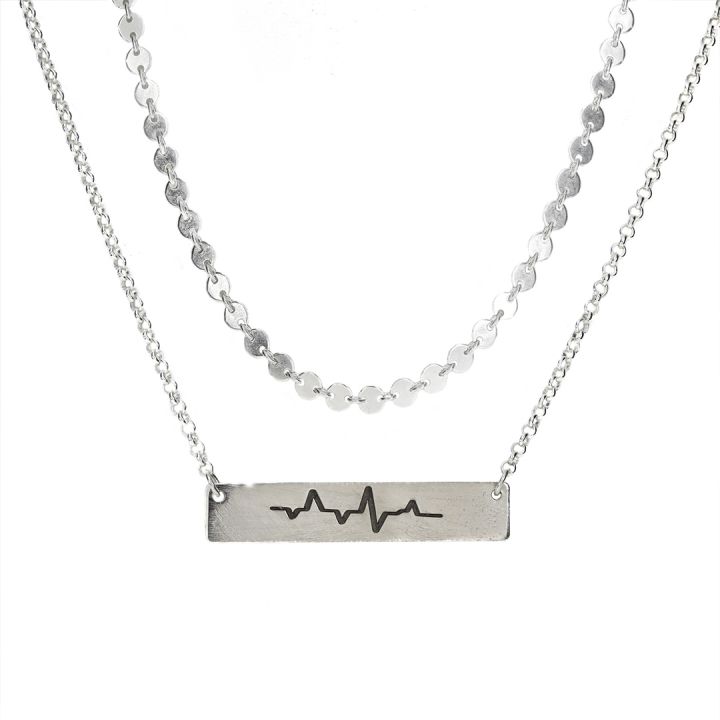 Sterling silver heartbeat necklace outlet