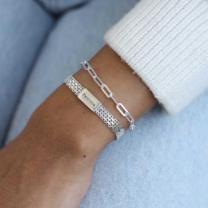 Milanese Chain Name Bracelet for Her (Silver) - Talisa