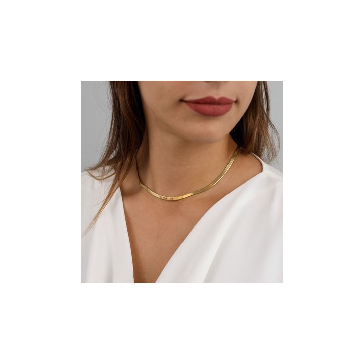 Herringbone Gold Plated Engraved 