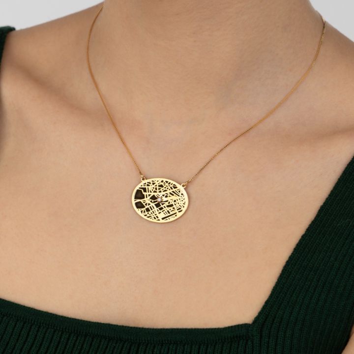 Map of My Memories Silhouette Necklace [18K Gold Vermeil]