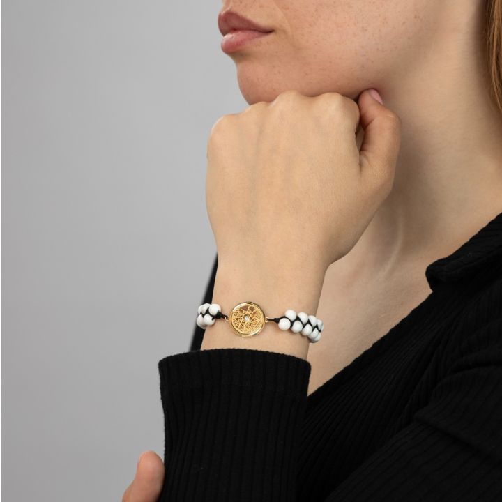 Howlite Map Bracelet [18K Gold Vermeil]