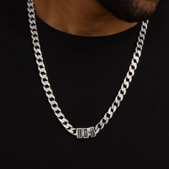 Iced Cuban Link Chain With Cross