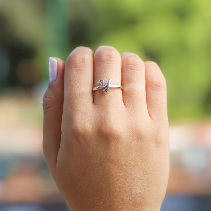 3D Initial Ring Silver Fashion Rings by Talisa Jewelry