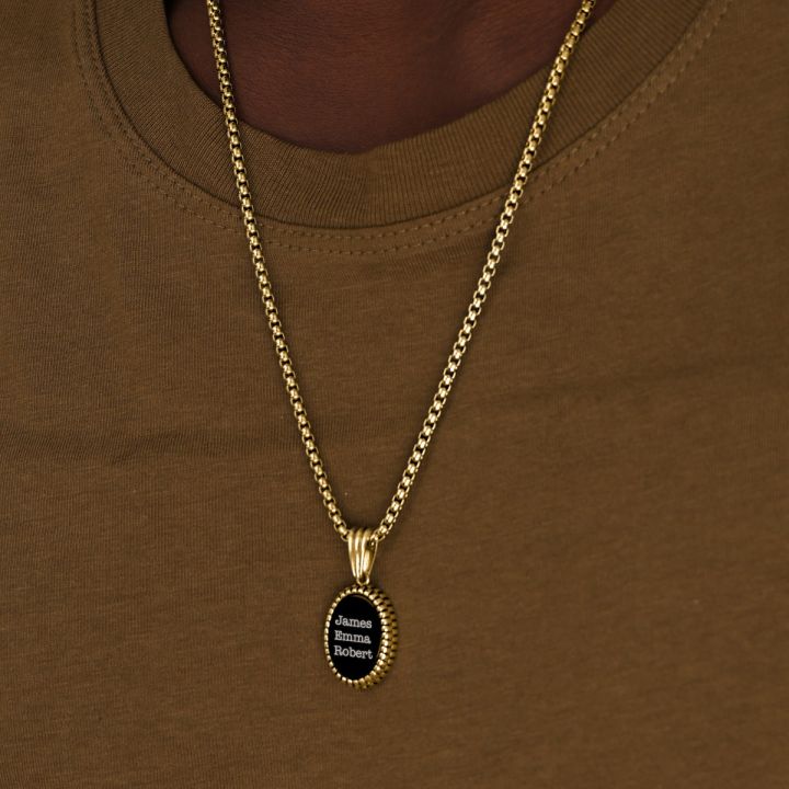 Onyx Rectangle Bold Pendant Necklace – MAYAMAR