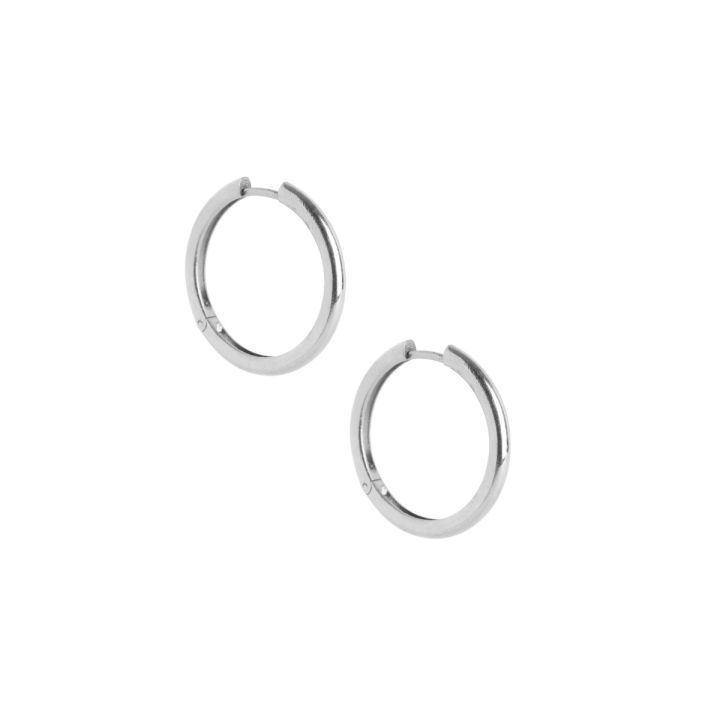 Shaya Silver Earrings. 16mm Back to Basics Hoop Earrings in Gold Plated 925 Silver. Jewellery for Women in Sterling Silver, Shaya SilverJewellery.