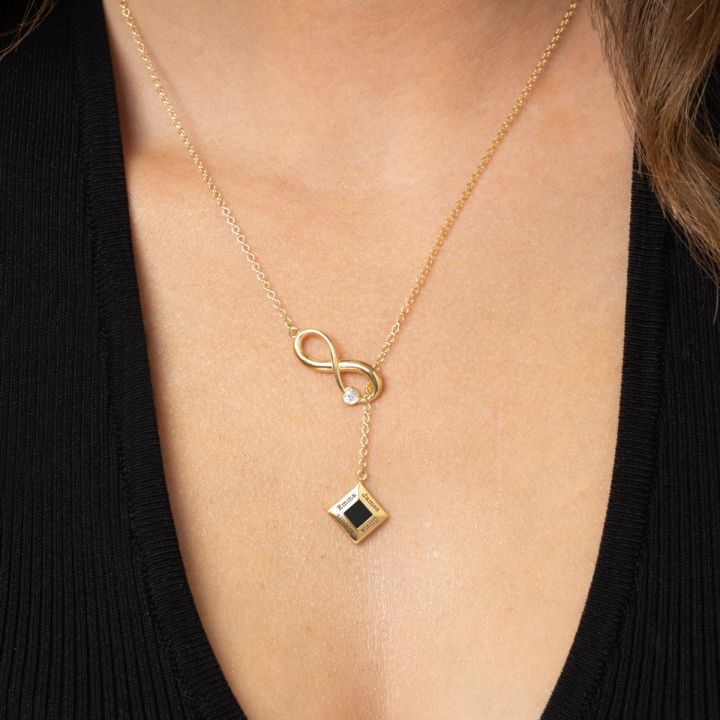 Lariat Infinity Necklace with Nano Bible [18K Gold Vermeil]