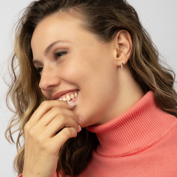 Gold plated initial earrings top