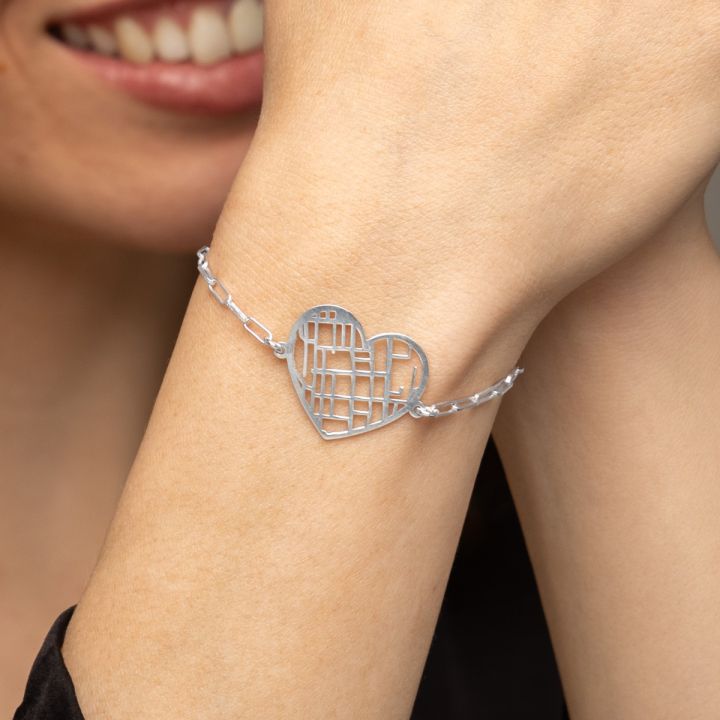 Heart Map Bracelet [Sterling Silver]
