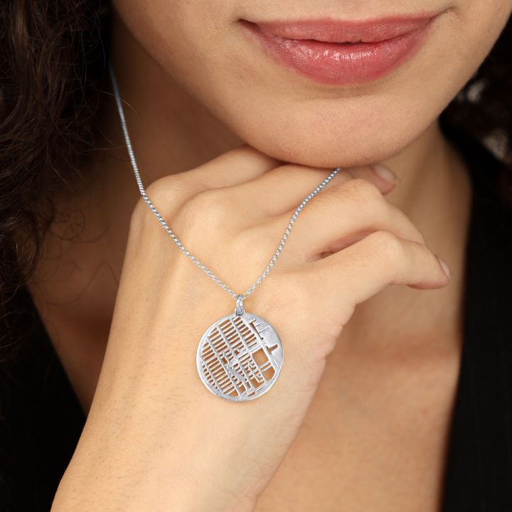 Map Necklace for Women in Silver by Talisa - Christmas Gifts
