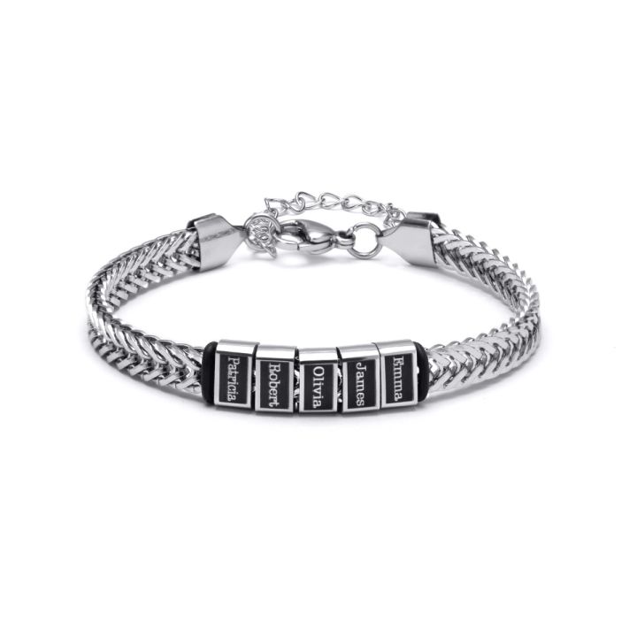 Flaches geflochtenes Kettenarmband mit Namen