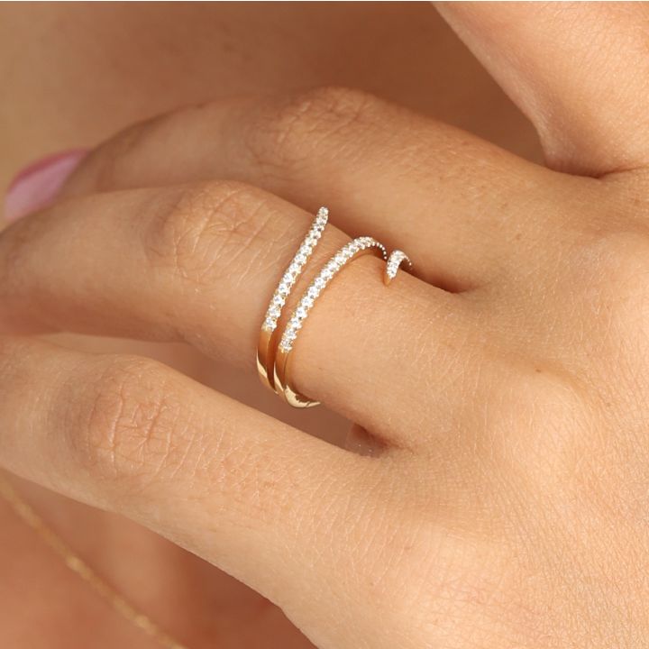 Mermaid Diamond Wrap Ring [14 Karat Gold]