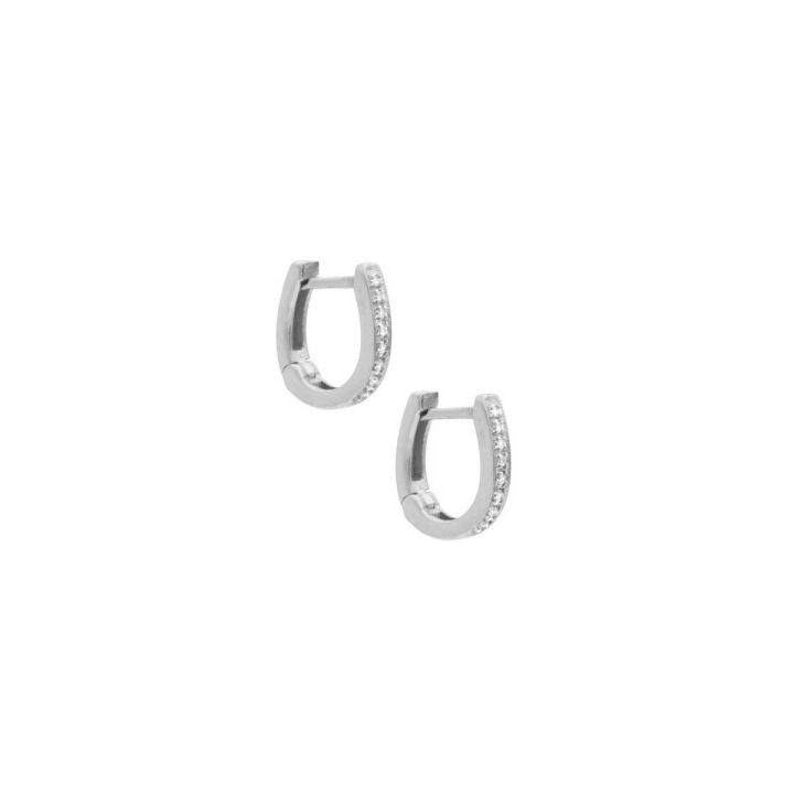 Crystal pave shop hoop earrings