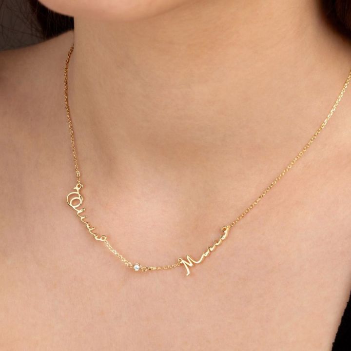 Talisa Italic Multi-Name Diamond Necklace [18K Gold Vermeil]