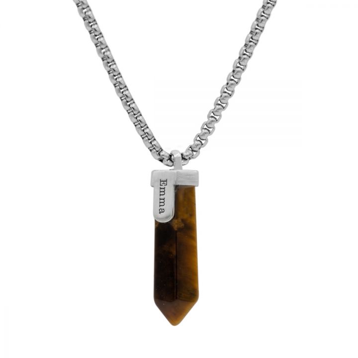 Lovely Tiger's Eye Necklace 18K Yellow Gold