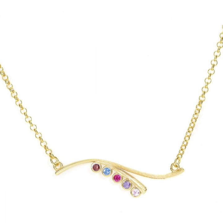 Ocean Tide Birthstone Necklace [Gold Plated]