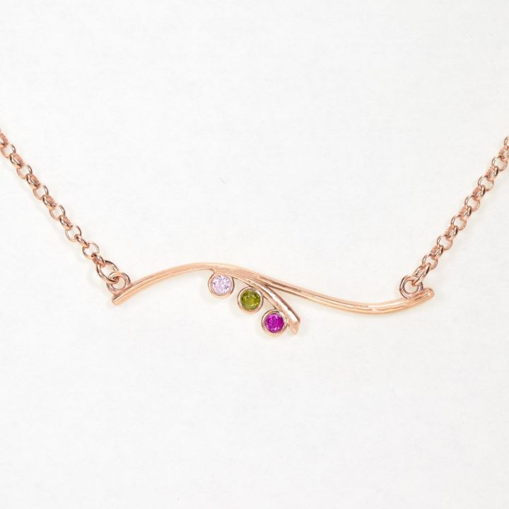 Ocean Tide Birthstone Necklace [Rose Gold Plated]