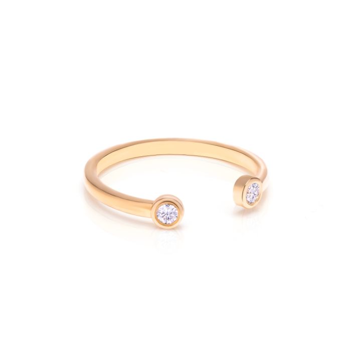Crystal Hug Open Ring [18K Gold Vermeil]