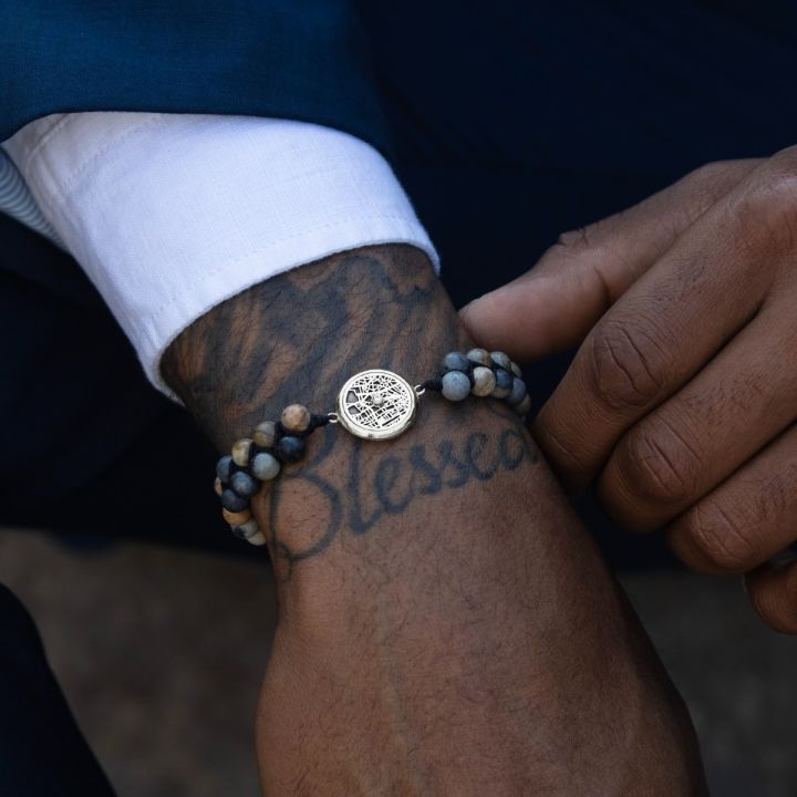 Picasso Jasper Silhouette Map Men Bracelet