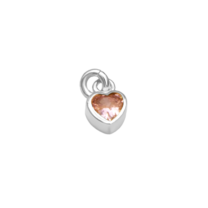 Pink Heart Charm for Multi-Name Necklace [Sterling Silver]