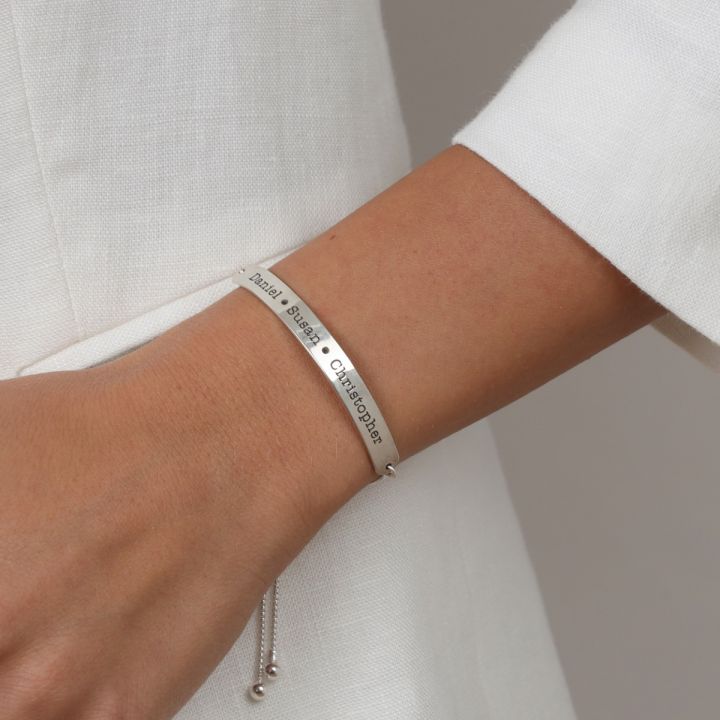 Protector Engraved Bracelet for Her (Silver Cuff) - Talisa