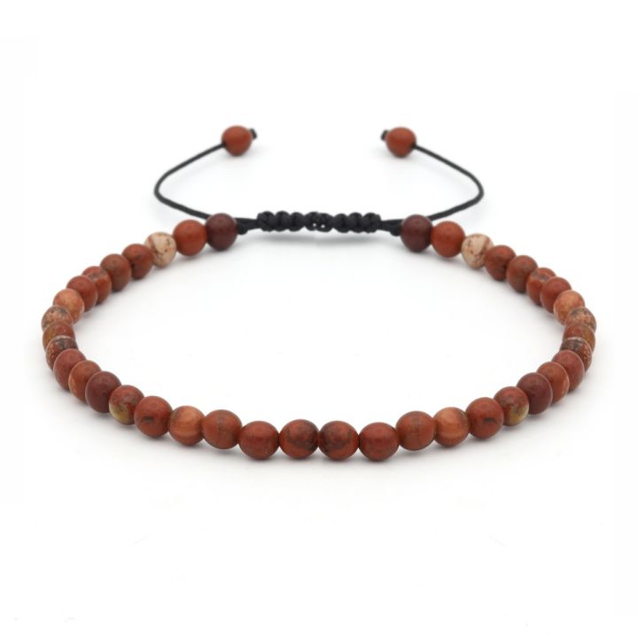 Red Jasper Beaded Bracelet - 4mm