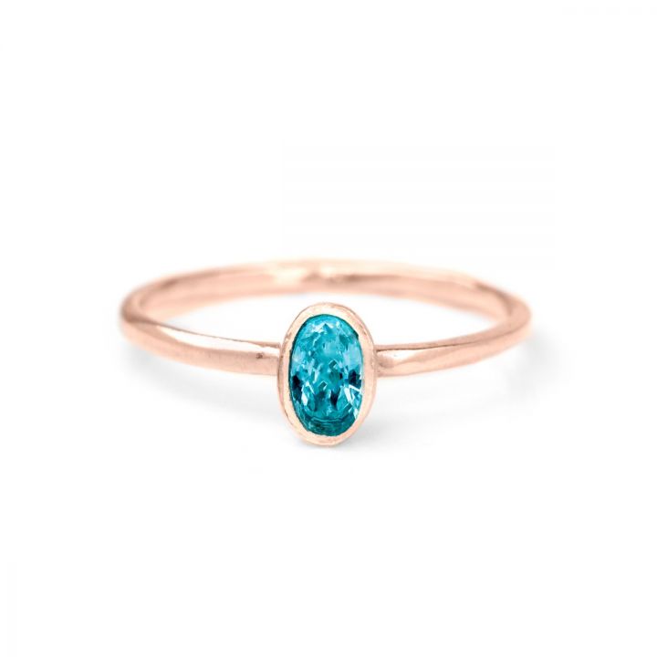 Carina Ring. Oval Vertical [18K Rose Gold Plated]