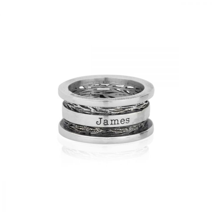 Family Roots Name Ring [Sterling Silver]