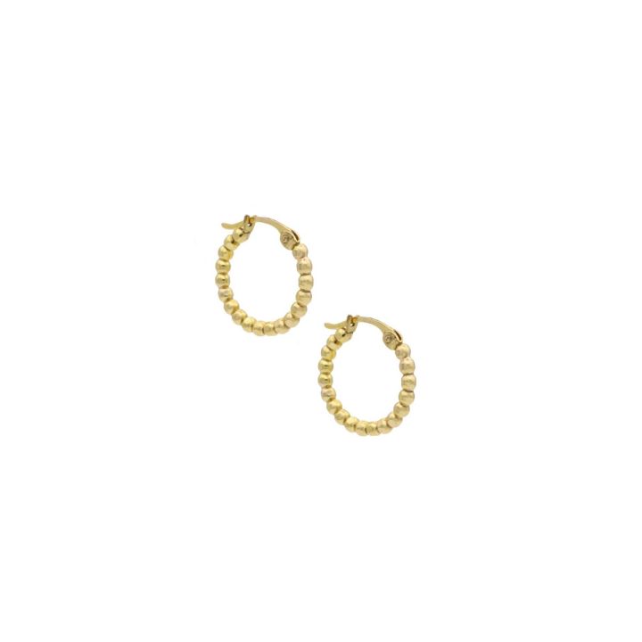 Hand forged hoop earrings in 18K yellow gold with diamonds - Ayesha Mayadas