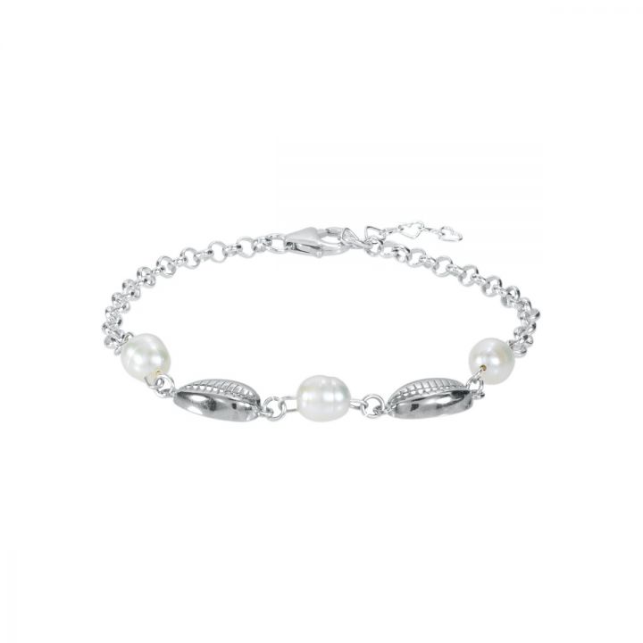 Ocean Spirit Pearl Bracelet - 2 Shells [Sterling Silver]